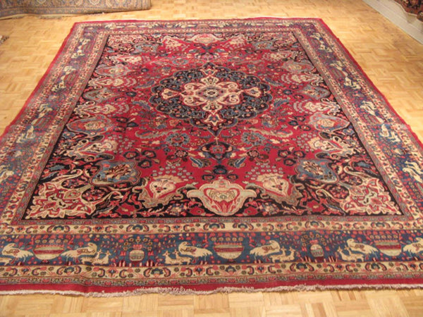 9' 5" x 12' 5" Persian Mashhad Rug image 1