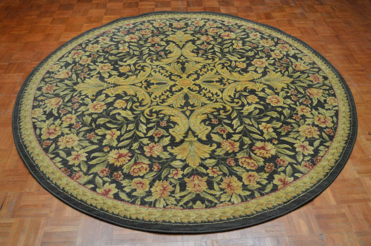 7' 3" x 7' 3" India Contemporary Round Rug image 1