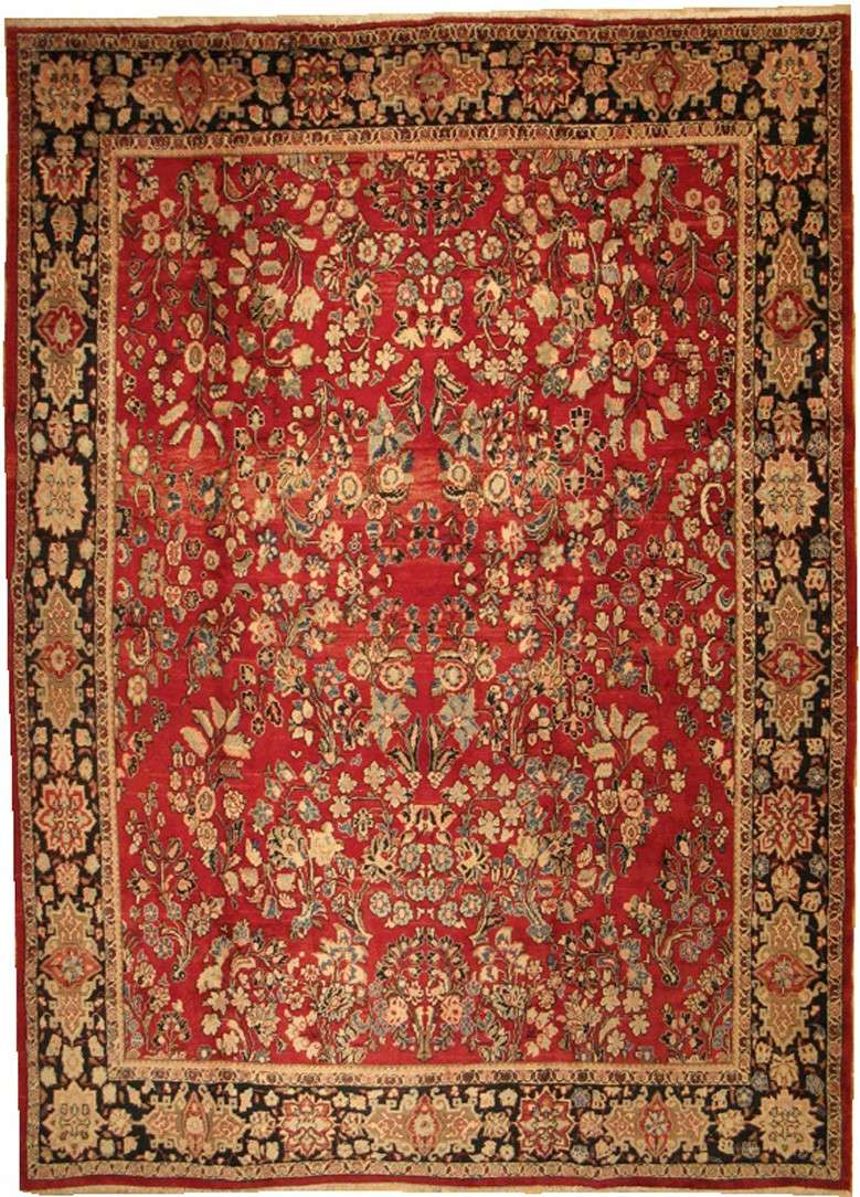 8' 8" x 11' 9" Persian Sarouk Rug image 0