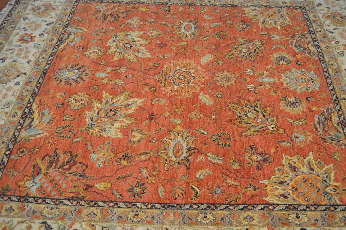 8' 0" x 8' 2" India Sultanabad Square Rug image 9