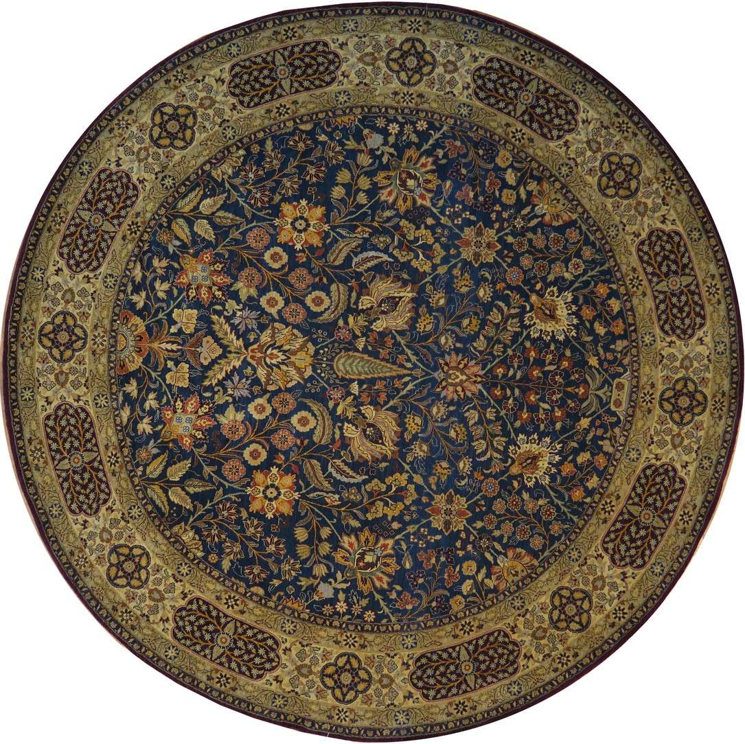 8' 1" x 8' 1" India Agra Round Rug image 0