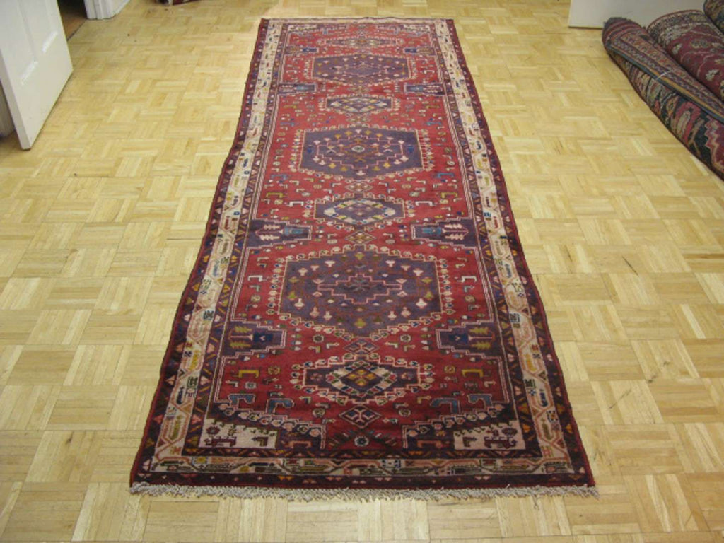3' 6" x 10' 5" Persian Meshkin Runner image 1