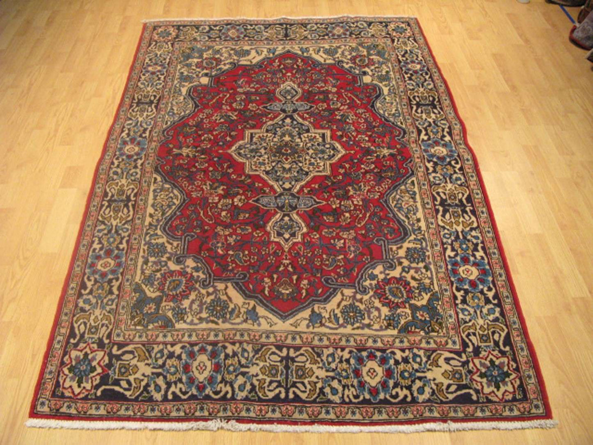 4' 4" x 7' 0" Persian Qum Rug image 1