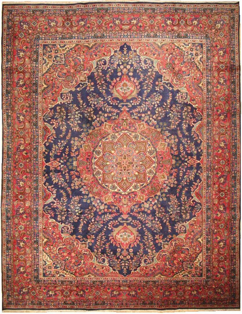 9' 8" x 13' 0" Persian Mashhad Rug image 0