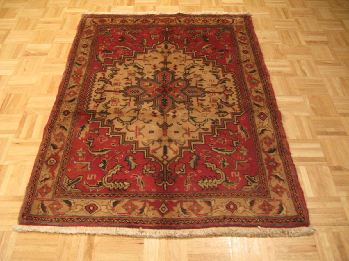 3' 8" x 5' 0" Persian Heriz Rug image 1