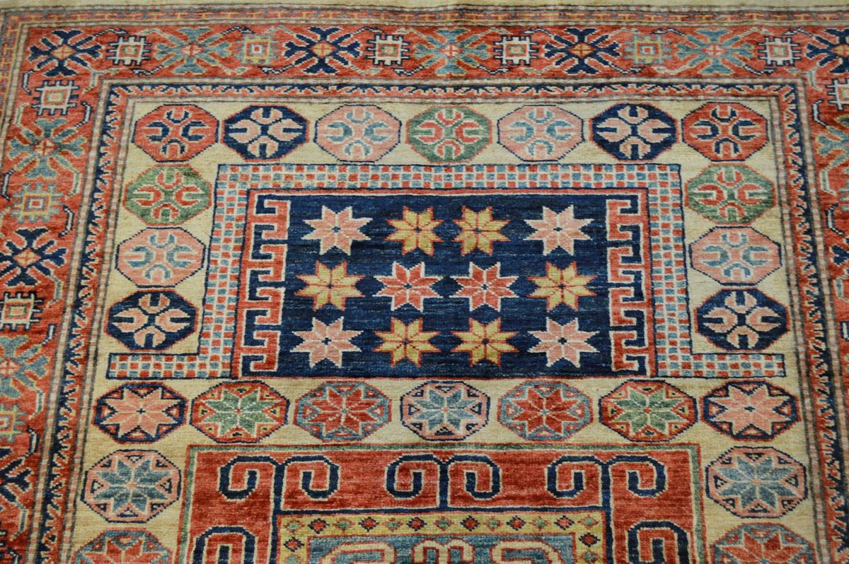 4' 1" x 6' 0" Pakistan Kazak Rug image 7
