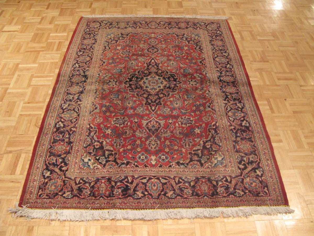 4' 1" x 6' 7" Persian Kashan Rug image 1