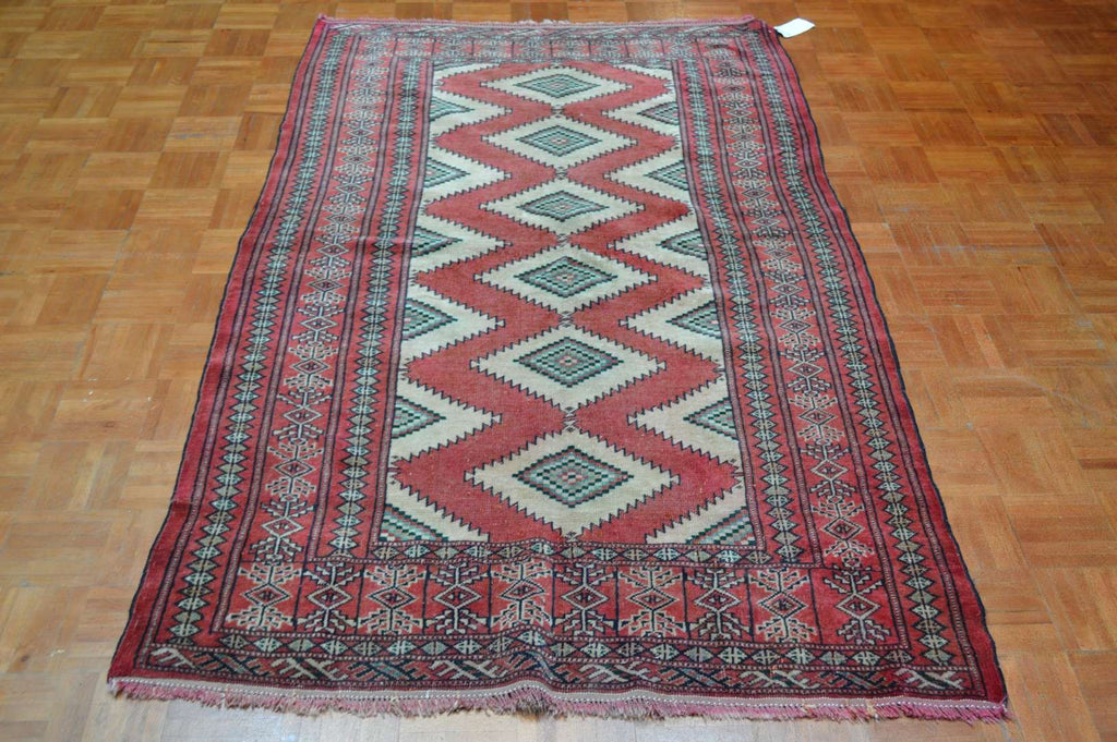 4' 0" x 6' 5" Persian Turkmen Rug image 1