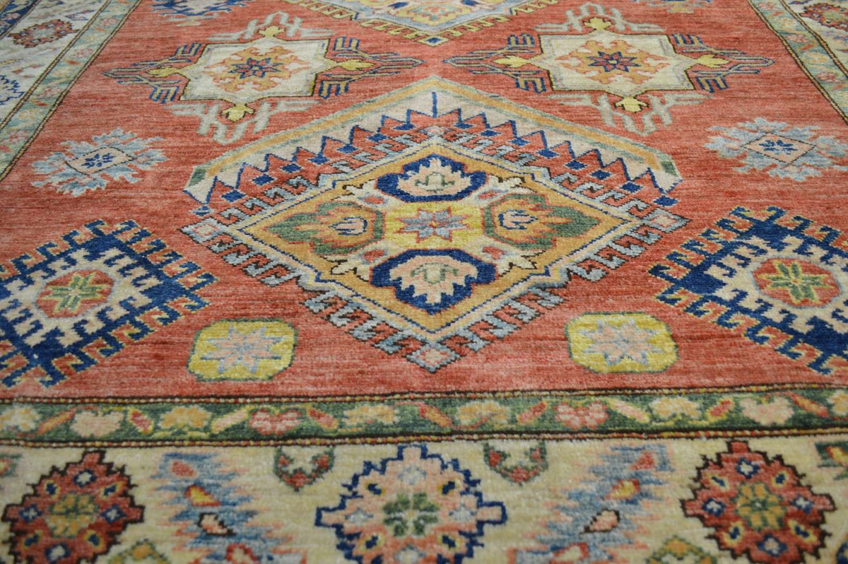 4' 8" x 6' 2" Pakistan Kazak Rug image 4