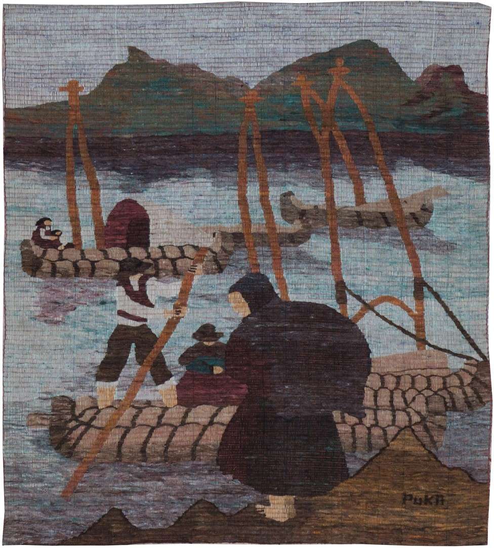 4' 2" x 4' 7" Spain Flatweave Rug image 0