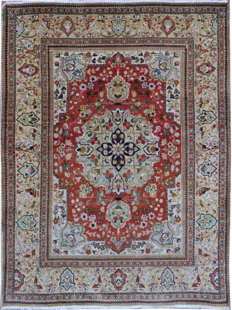 4' 8" x 6' 4" Persian Tabriz Rug image 0