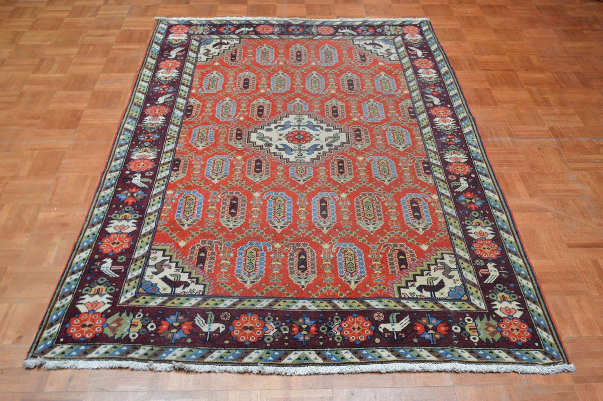4' 5" x 7' 1" Caucasian Shirvan Rug image 1