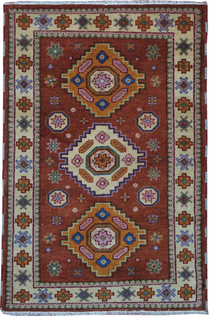 4' 0" x 6' 0" India Kazak Rug image 0