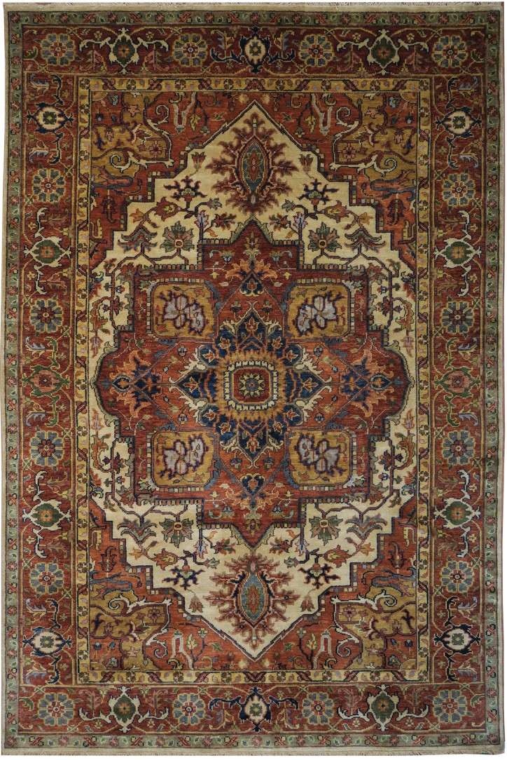 6' 0" x 8' 8" India Serapi Rug image 0
