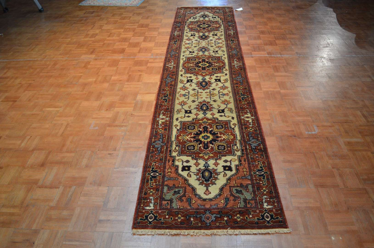 2' 7" x 12' 0" India Serapi Runner image 1