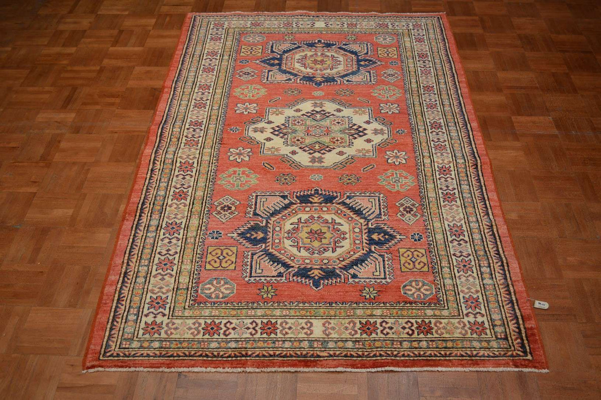 4' 0" x 6' 1" Pakistan Kazak Rug image 1