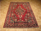 4' 4" x 6' 7" Vintage Sarouk Rug image 1