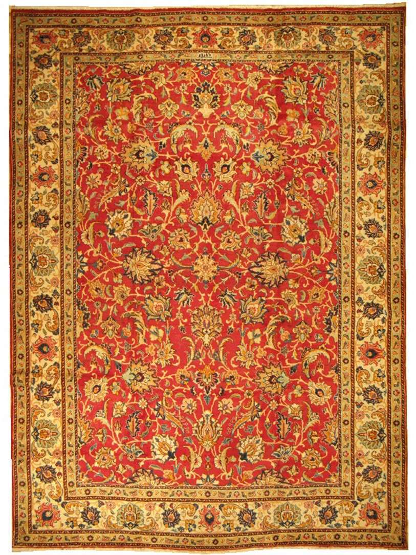 9' 5" x 12' 1" Persian Tabriz Rug image 0
