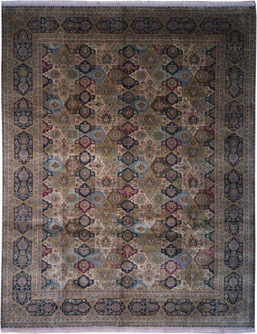 9' 0" x 11' 5" India Agra Rug image 0