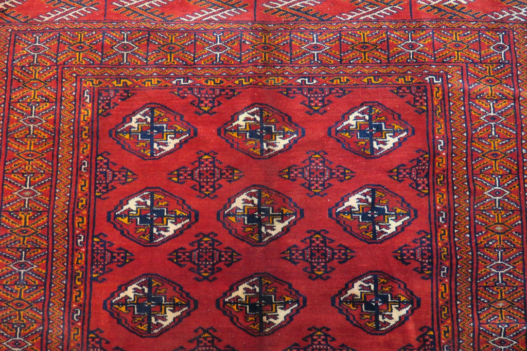 4' 9" x 5' 6" Persian Turkeman Rug image 9