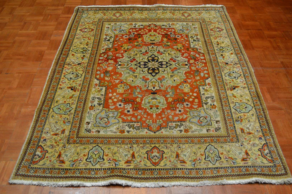 4' 8" x 6' 4" Persian Tabriz Rug image 1