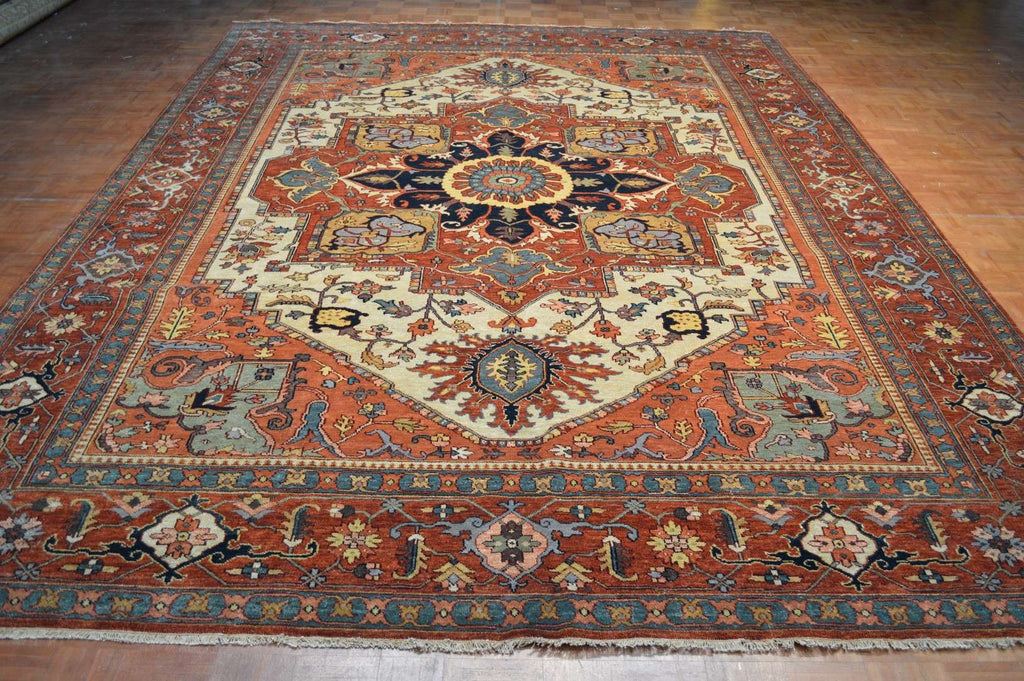 9' 8" x 13' 7" India Serapi Rug image 1