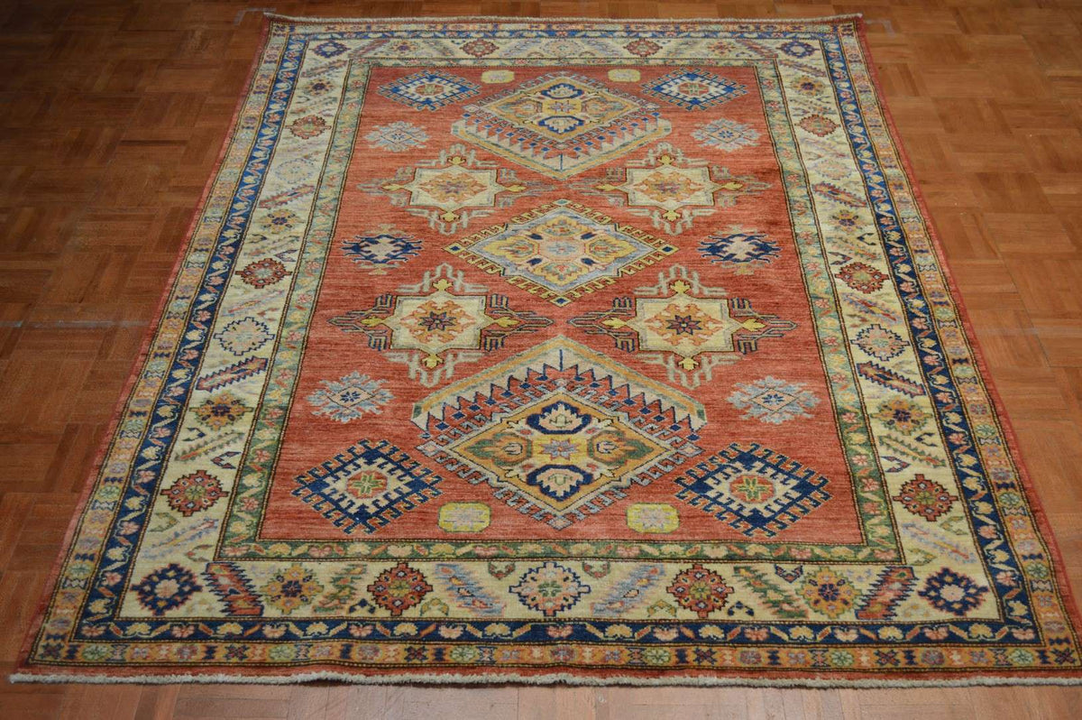 4' 8" x 6' 2" Pakistan Kazak Rug image 1