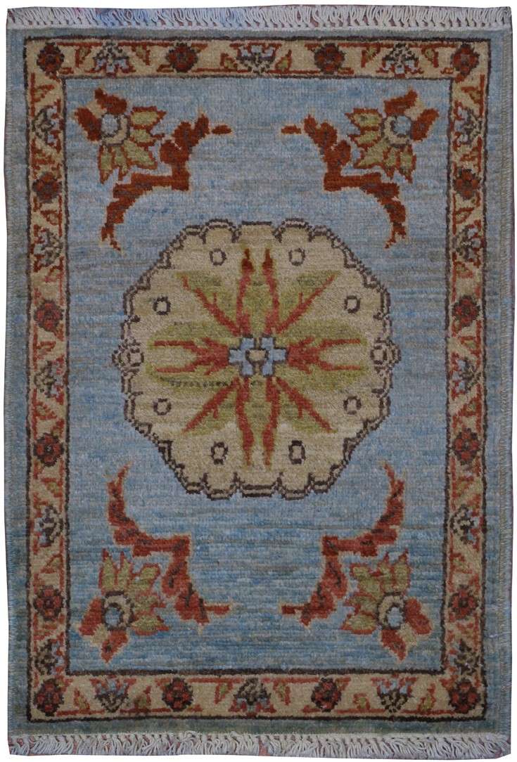 1' 8" x 2' 4" India Peshawar Rug image 0