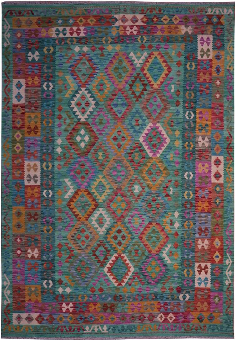 6' 6" x 9' 5" India Kilim Rug image 0