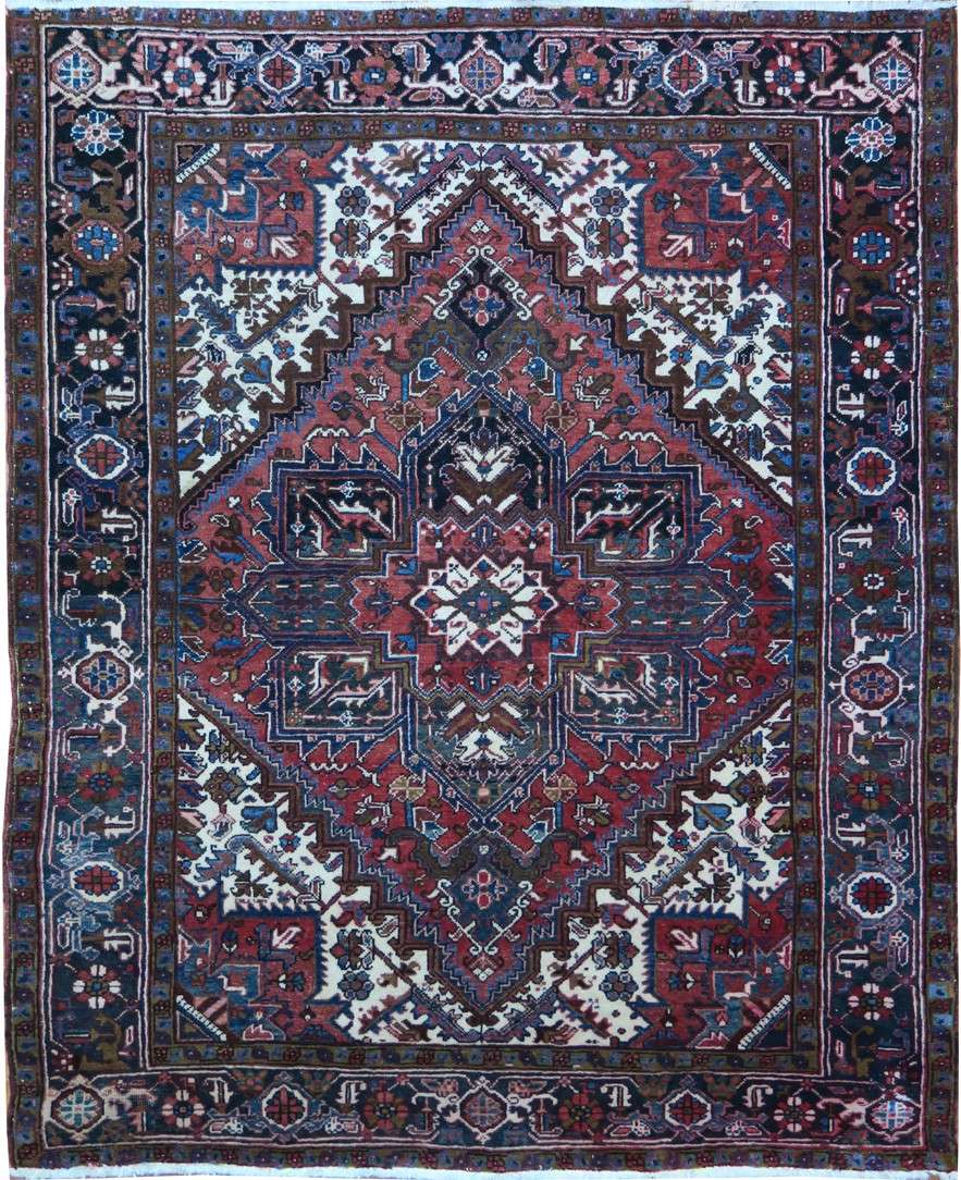 7' 0" x 8' 8" Persian Heriz Rug image 0