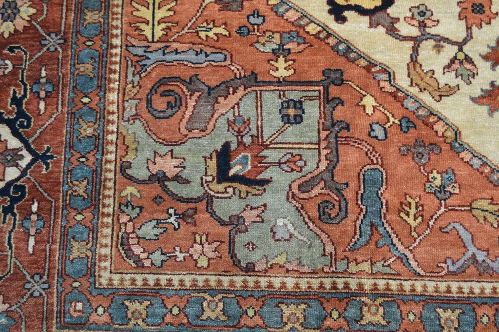 9' 8" x 13' 7" India Serapi Rug image 6