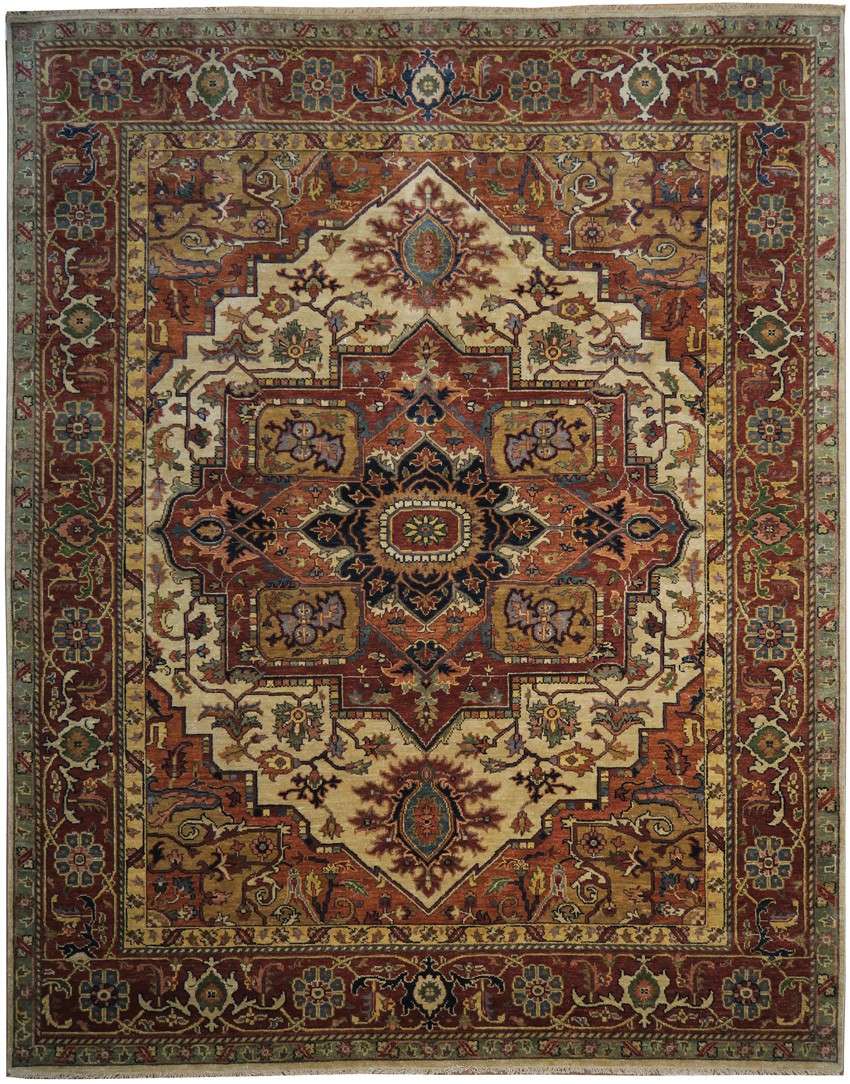 8' 0" x 10' 0" India Serapi Rug image 0