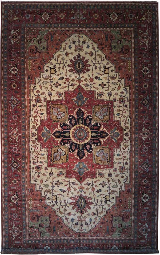 11' 8" x 19' 8" India Serapi Rug image 0