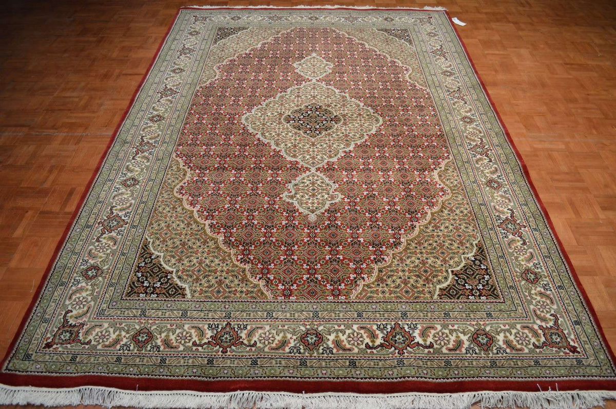 6' 3" x 9' 5" India Tabriz Rug image 1