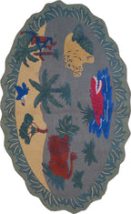 5' 2" x 8' 1" India Contemporary Round Rug image 0