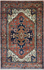 3' 8" x 6' 0" India Serapi Rug image 0
