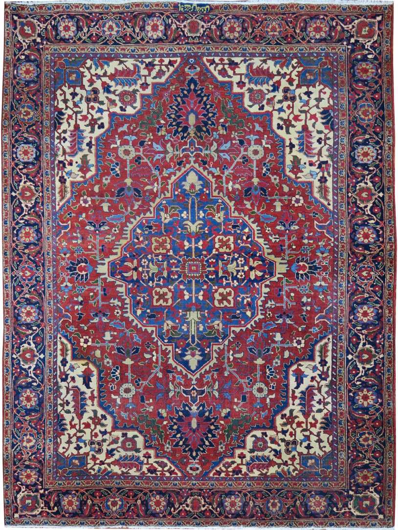 9' 1" x 11' 9" Persian Heriz Rug image 0