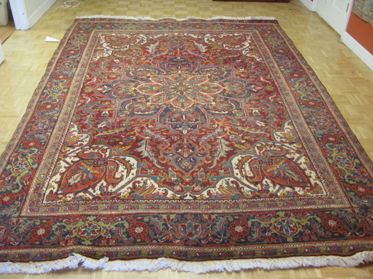 8' 0" x 11' 0" Persian Heriz Rug image 1