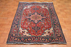 4' 1" x 6' 0" India Heriz Rug image 1
