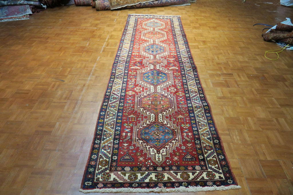 3' 4" x 11' 6" Persian Karaja Runner image 7