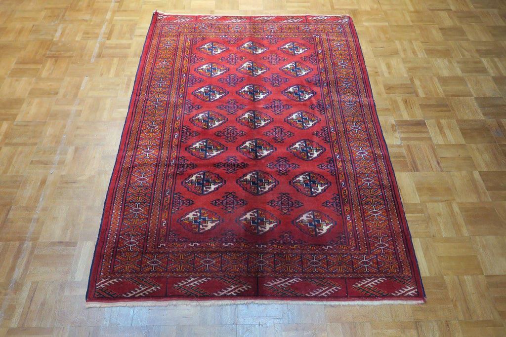 4' 9" x 5' 6" Persian Turkeman Rug image 4