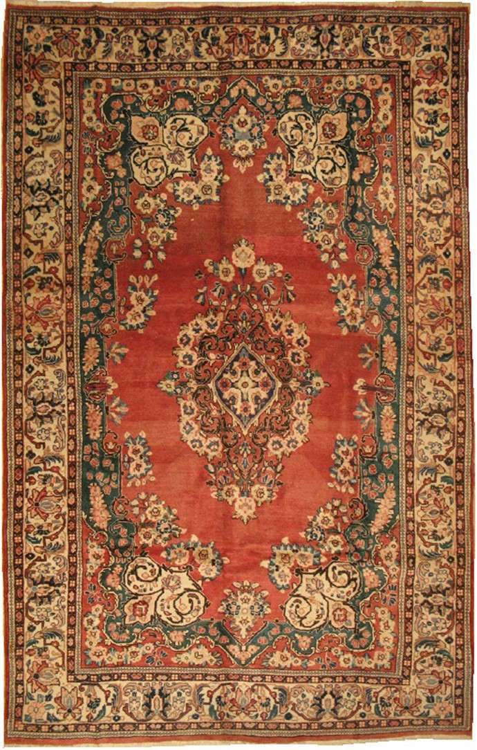 6' 1" x 10' 8" Persian Sarouk Rug image 0