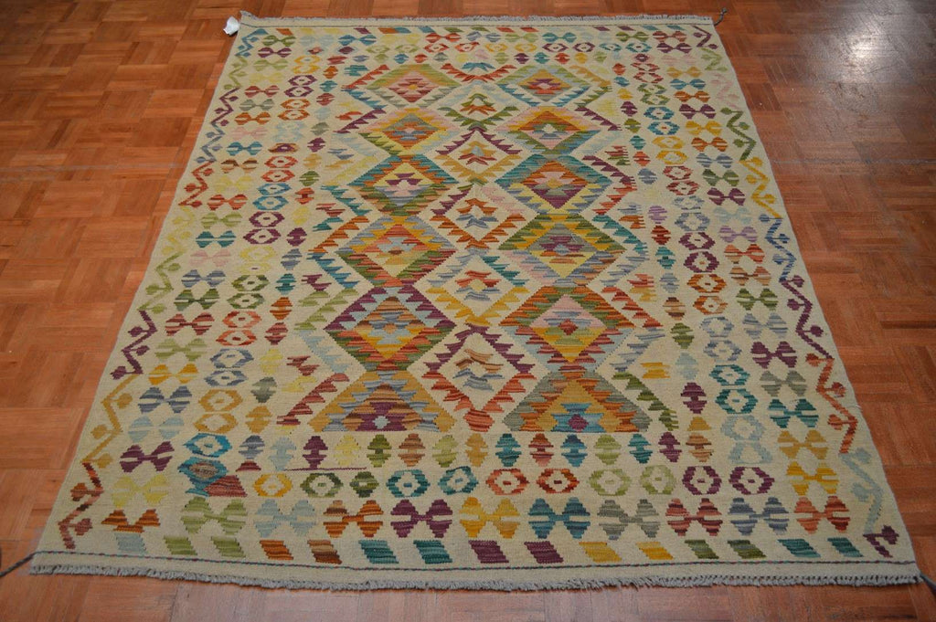 5' 1" x 6' 7" India Kilim Rug image 1