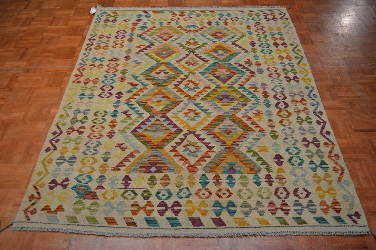 5' 1" x 6' 7" India Kilim Rug image 1
