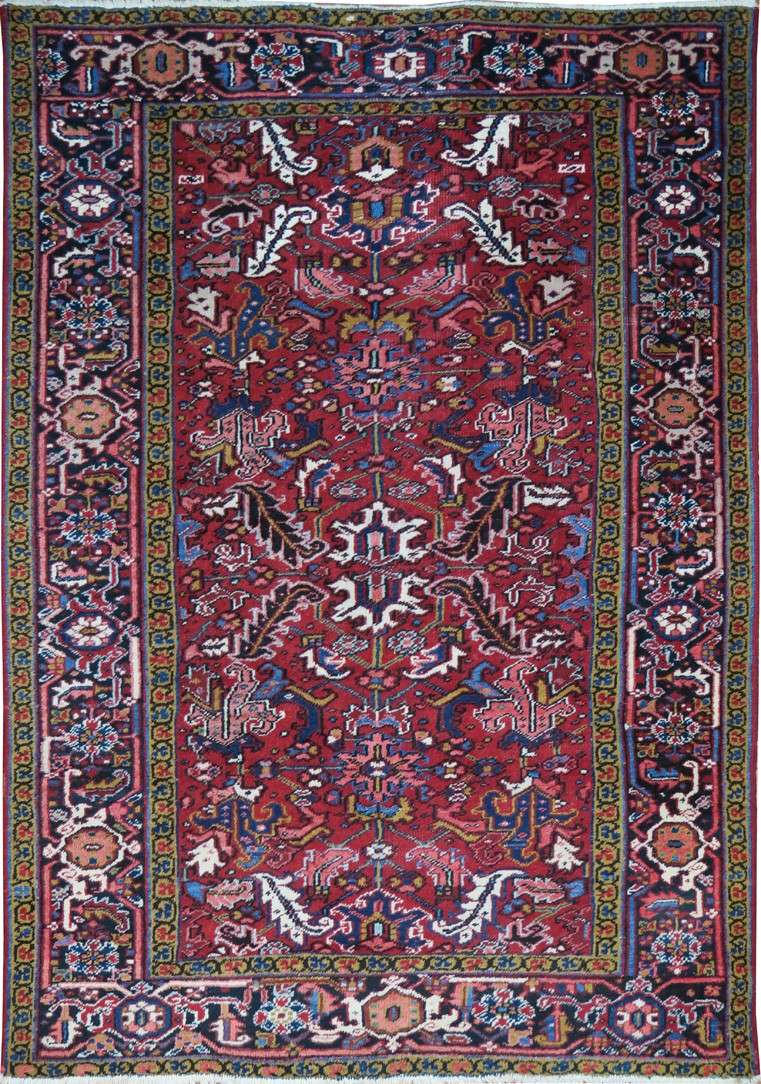 6' 5" x 9' 3" Persian Heriz Rug image 0