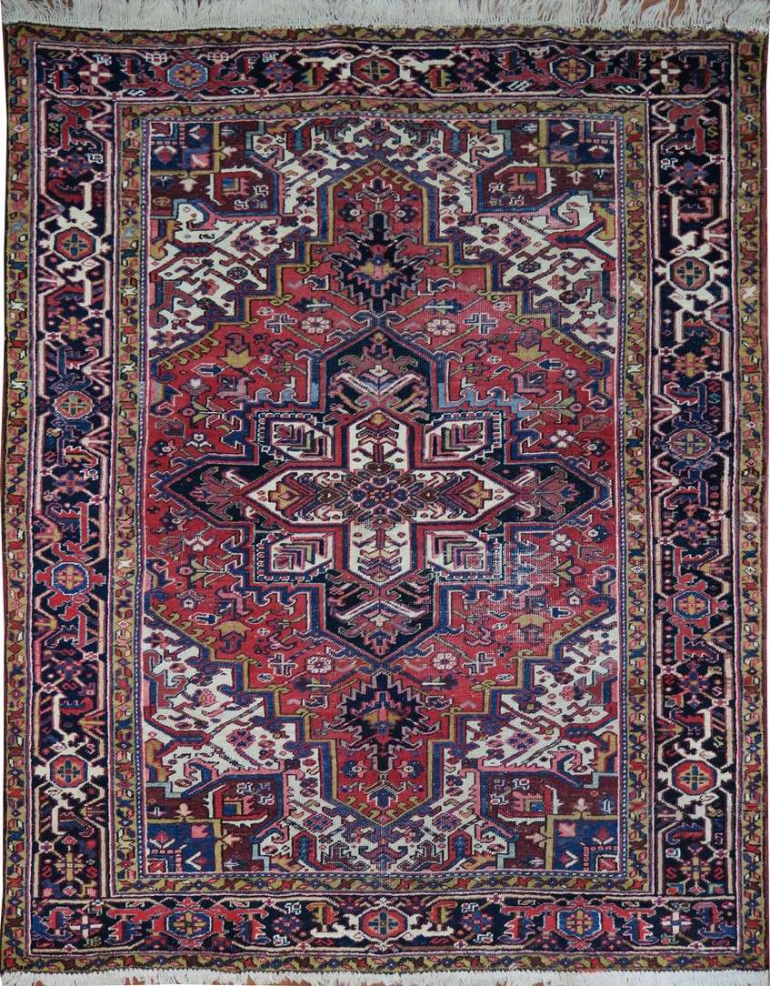 7' 1" x 9' 1" Persian Heriz Rug image 0