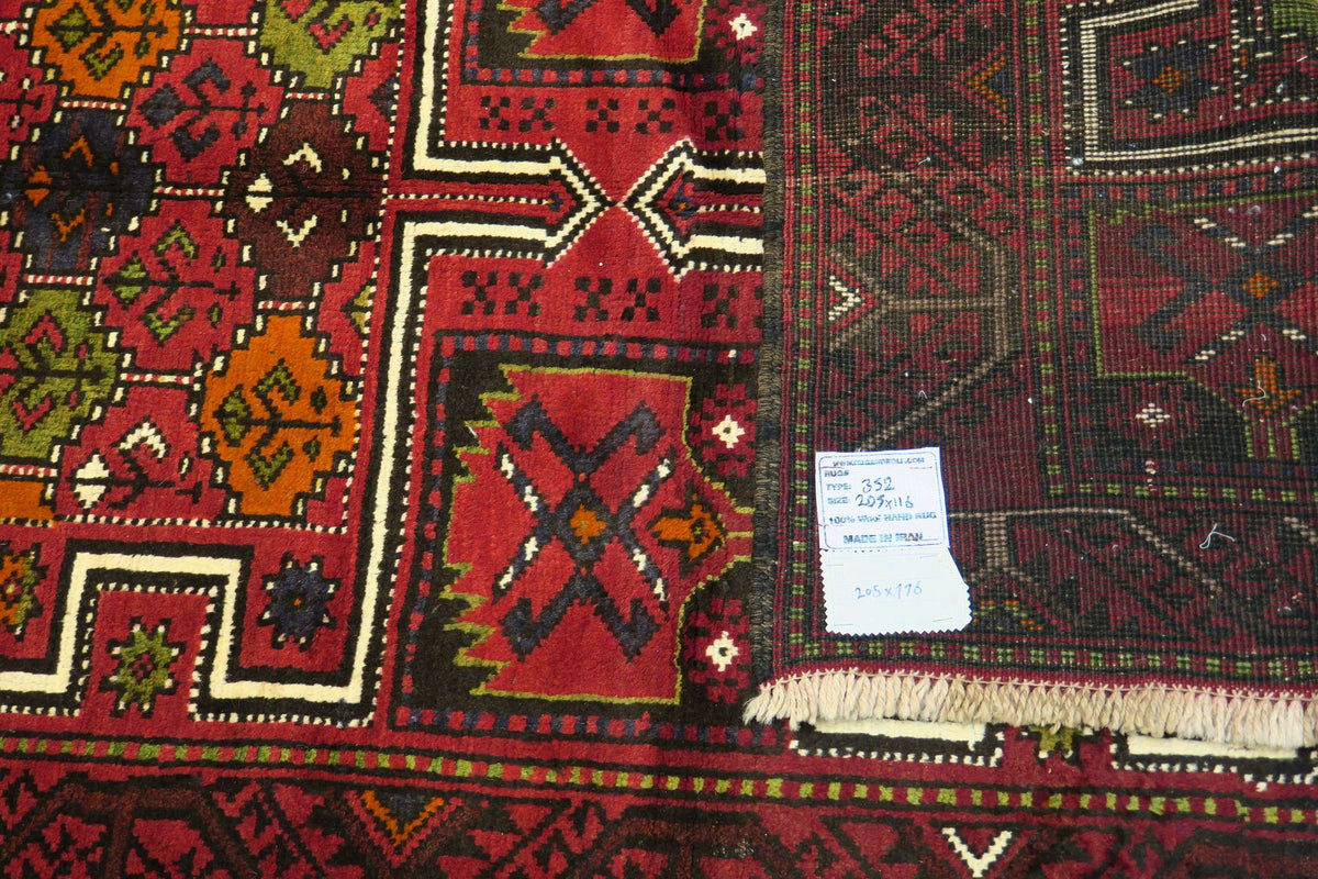 3' 8" x 6' 7" Vintage Baluch Rug image 3