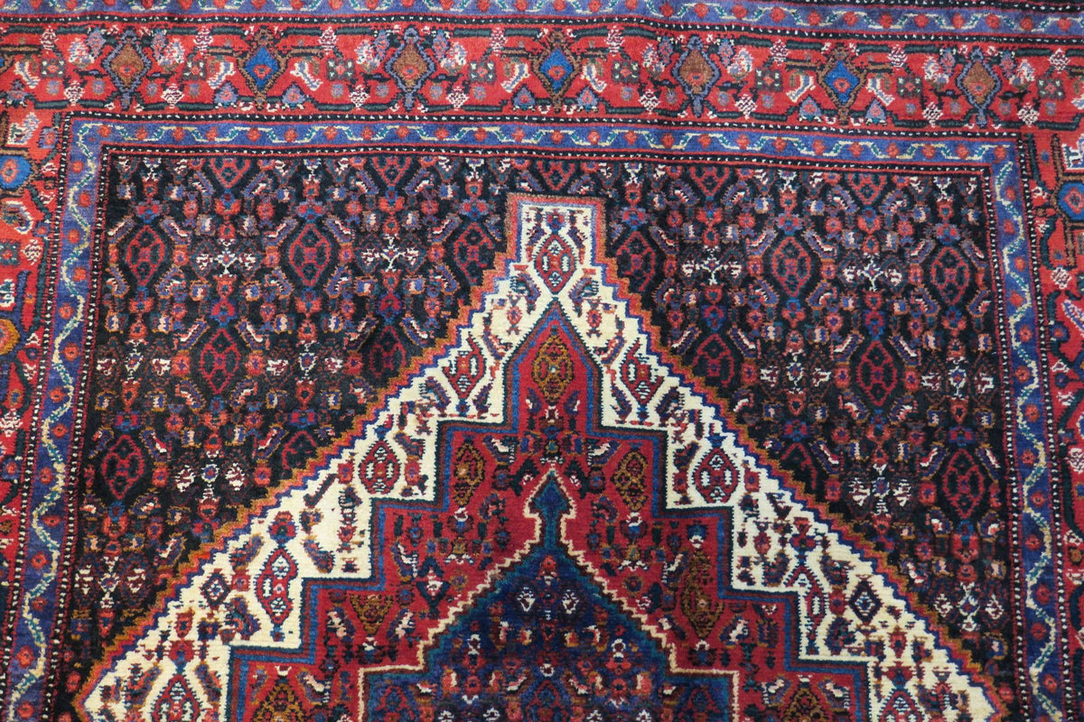 4' 2" x 4' 7" Persian Sanandaj Rug
