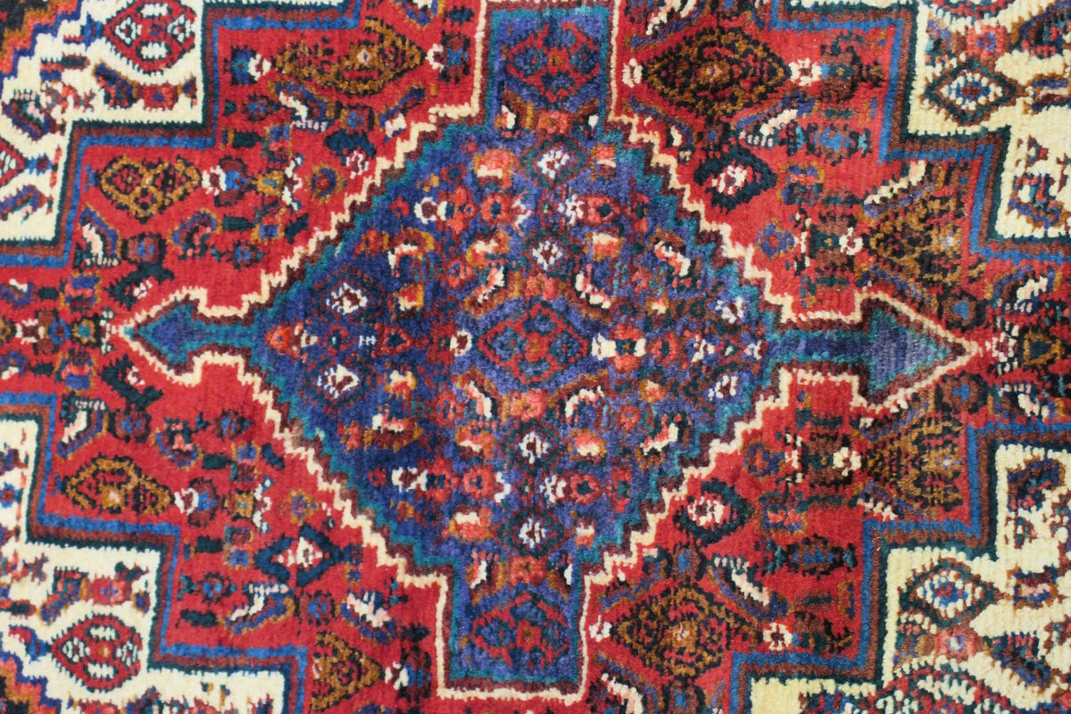 4' 2" x 4' 7" Persian Sanandaj Rug