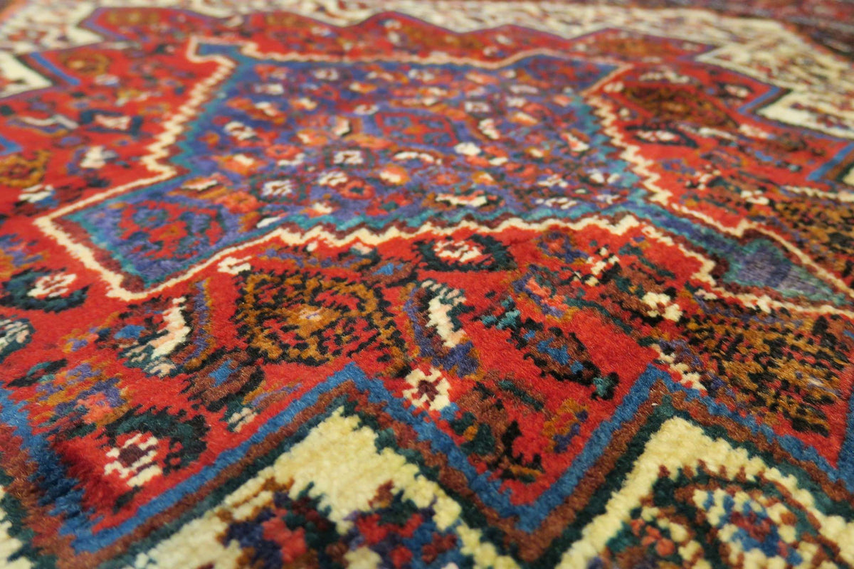 4' 2" x 4' 7" Persian Sanandaj Rug